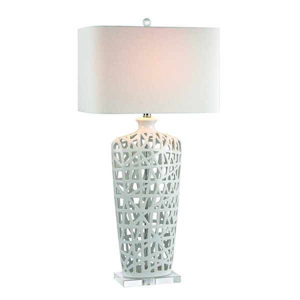 Elk Home Woven 36'' High 1-Light Table Lamp - Gloss White D2637
